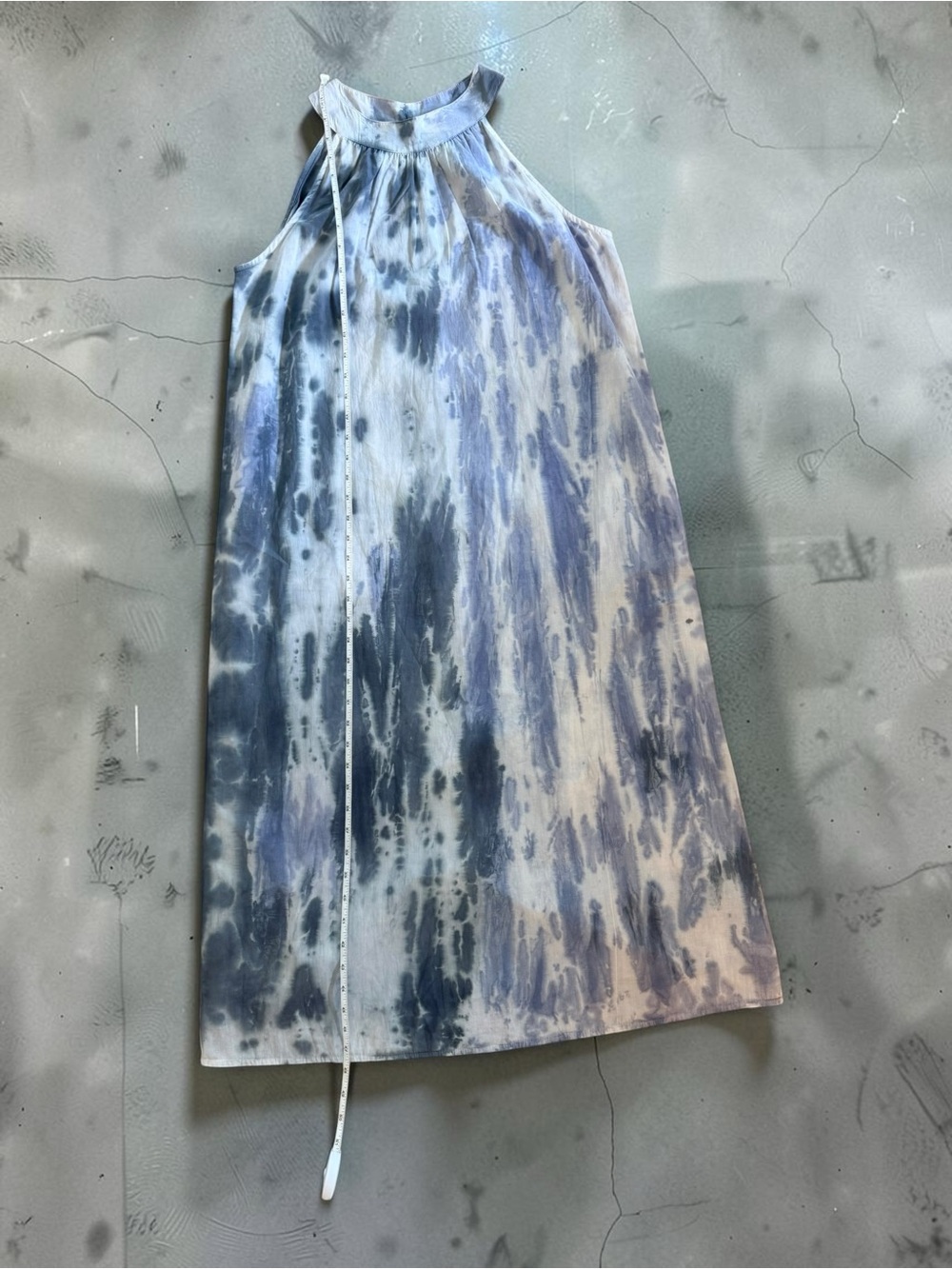 THML Blue White Watercolor Print Midi Maxi Dress Boho - Picture 5 of 8